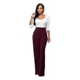 thumbnail image 1 of Women Flared Pants High Waisted Trousers Wide Leg Lounge Pants Slim Fit Loungewear, 1 of 3