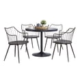 thumbnail image 4 of Dakota-Winston Contemporary Dining Set in Black Metal with Black Wood Tabletop and Brown Metal with Dark Walnut Wood - 5 Piece, 4 of 6