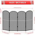 thumbnail image 2 of 4-Panel Foldable Black Metal Mesh Fireplace Screen with Decorative Arch Design – 47.8"W x 31"H Indoor Spark Guard Cover, 2 of 6