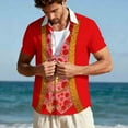 thumbnail image 6 of Xdegoge Valentines Shirts for Men Short Sleeve Button Up Funny Hawaiian Shirt Dressy Casual Summer Girlfriend Tops Holiday Party Tshirts Going Out Outfits, 6 of 9