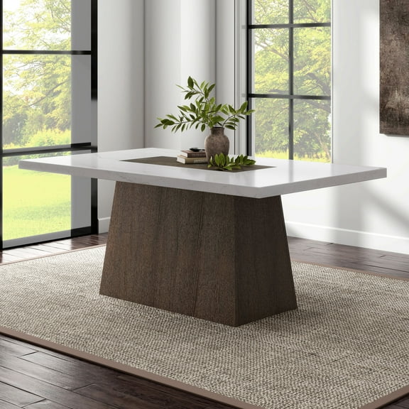 Furniture of America Garth 70" Rectangle Indoor Dining Table, Dark Walnut