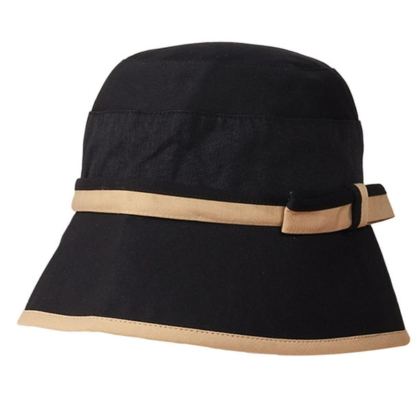 Women Bucket Hat Packable Sun Hat Fisherman Caps for Fishing Beach Travel  Black 