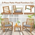 thumbnail image 6 of Topcobe 3 Pieces Outdoor Furniture Set with Stable Acacia Wood Frame, Patio Furniture Sets, Gray, 6 of 6