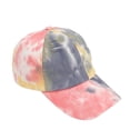 thumbnail image 2 of Helii Unisex Tie Dye Baseball Cap Distressed Dad Hat Low Profile Soft Crown Adjustable Vintage Washed Cap Cotton Blend Curved Brim Sun Hat Orange,One Size, 2 of 3