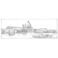 thumbnail image 2 of Harper, Ethan 32x15 Gold Ornate Wood Framed with Double Matting Museum Art Print Titled - Sketches of Venice V, 2 of 4