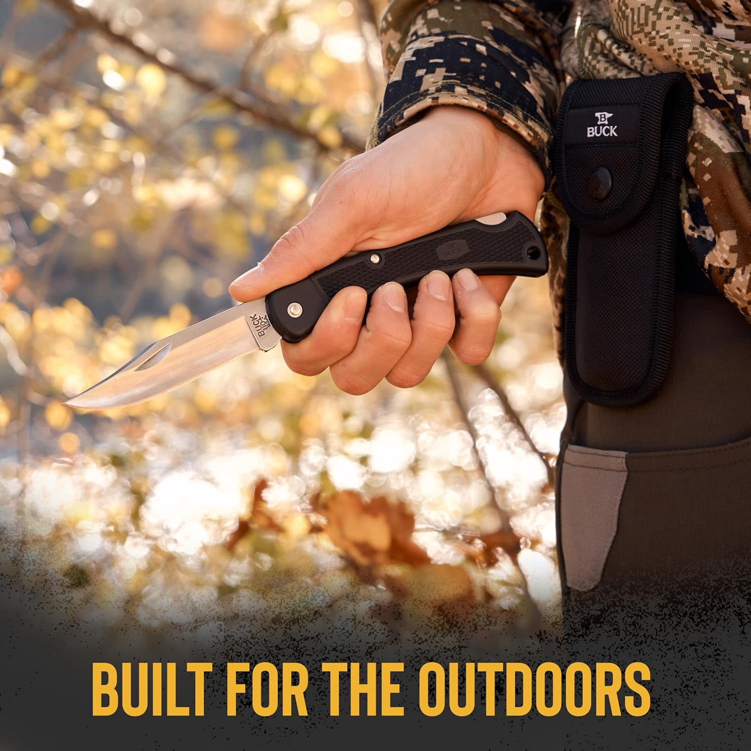 Buck Knives 110 Folding Hunter Knife, 3-3/4" Hunting Knife Blade, Nylon Handle, 3.2 oz