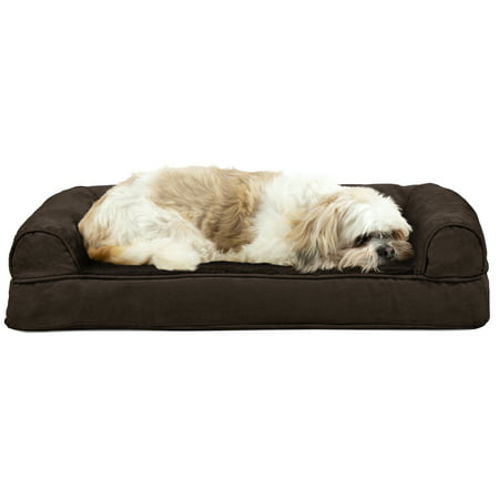FurHaven Pet Dog Bed | Cooling Gel Memory Foam Orthopedic Ultra-Plush Sofa-Style Couch Pet Bed for Dogs & Cats, Espresso,