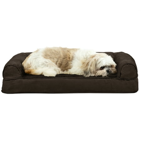 Pet Spikes For Couch FurHaven Pet Dog Bed | Cooling Gel Memory Foam Orthopedic Ultra-Plush Sofa-Style Couch Pet Bed for Dogs & Cats, Espresso, Medium ()