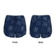 thumbnail image 3 of Balery Snowflake Dark Blue Pantalones cortos deportivos para mujer con forro y dos bolsillos, elásticos, para entrenamiento, gimnasio, yoga-Large, 3 of 7