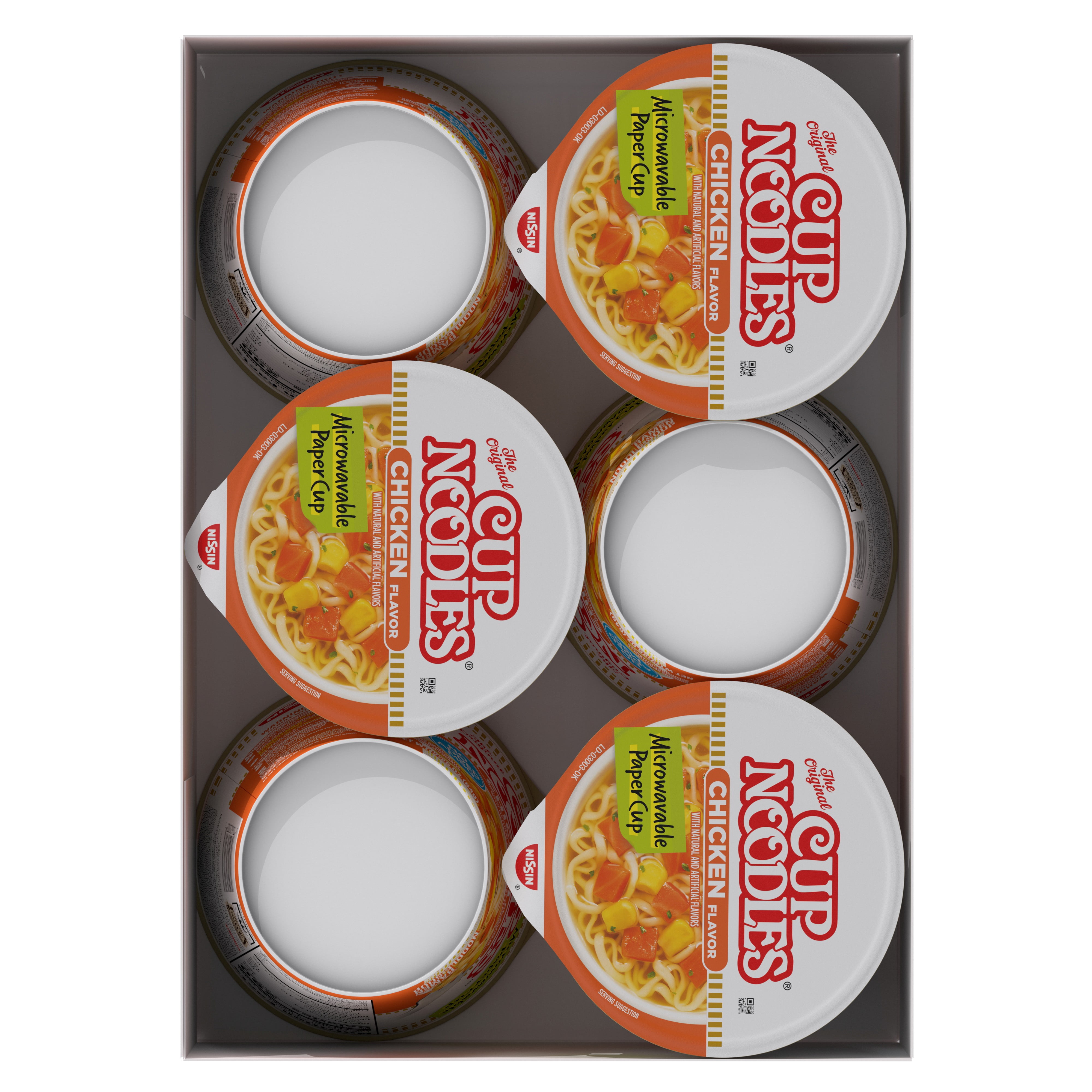 (4 pack) Nissin Foods Cup Noodles Ramen Noodle Soup, Chicken Flavor, 2.25 oz Cup, Shelf-Stable, 6 Pack