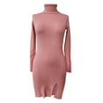 thumbnail image 4 of Sweater Dresses For Women Women's Sweater Dress Turtleneck Split Hem Sweater Dress Sweater Dresses Sweater Dresses for Juniors Dresses Woman Size Medium Womens Summer Wrap Dresses Wrap Dress Long, 4 of 5