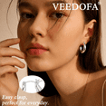 thumbnail image 4 of VEEDOFA Chunky Silver Platd Hoop Earrings for Women, Fashion Hypoallergenic earrings Minimalist Jewelry Gift, 4 of 7