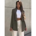 thumbnail image 4 of Chaqueta de oficina con doble botonadura para mujer, abrigo Vintage, cuello con muescas, manga larga, prendas de vestir exteriores, Tops elegantes, 4 of 5