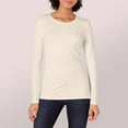 thumbnail image 4 of Women's Long Sleeve Cotton T-Shirt, Lightweight Crewneck Tee, Modern Fit, 4 of 16