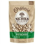 Nichols Farms California Pistachios Roasted Salted, Organic With Sea Salt, 32-Ounce Bag