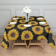 thumbnail image 3 of Black Yellow Sunflower Pattern Square Tablecloth,Waterproof Square Table Cover,Wipeable Spillproof Washable Table Cover for Home Kitchen Party Decor 42"X42"(107x107cm), 3 of 6