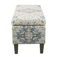 thumbnail image 3 of HomePop Banc de Rangement Décoratif en Tissu de Style Transitionnel, Grand Format, Bleu Vieilli, 3 of 10