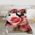 thumbnail image 2 of Homewish Valentine'S Day Rose Queen Comforter Set,Boho Rustic Butterflies Bedding Sets,Pink Flower Floral Bedding Comforter Set For Men Women,Luxury Bedroom Decor Reversible,3 Pieces, 2 of 8