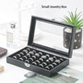 thumbnail image 4 of Coward Ring Organizer Display Case,Black Jewelry Storage Tray Boxes for Multiple Rings,Glass Lid,Stackable（30 Slots）, 4 of 6