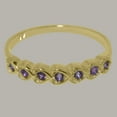thumbnail image 6 of LBG British Made 14k Yellow Gold Natural Amethyst Womens Promise Ring - 33 size options - Size 6, 6 of 9