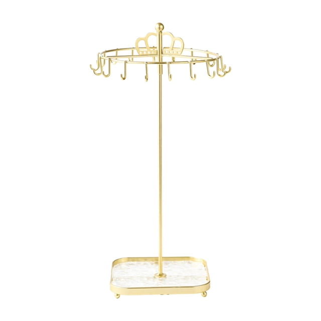 Xuanheng Rotating Jewelry Holder Iron Jewelry Display Rack for Necklace Bracelet Gold