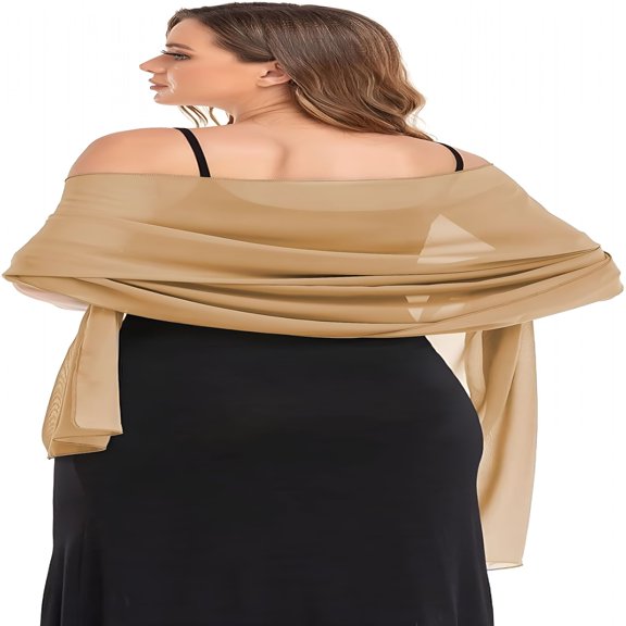 TELOLY Shawls and Wraps for Evening Dresses Sheer Chiffon Women Elegant Soft Silky Wraps Wedding Bridal Scarf