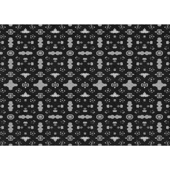 Ahgly Company Indoor Rectangle Patterned Night Black Area Rugs, 5' x 7'