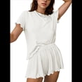 thumbnail image 1 of Conjunto de Pijama de Verano de 2 Piezas de Punto Acanalado y Corta para Mujer, Suave y Cómodo, para Estar en Casa. S, 1 of 9