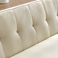thumbnail image 7 of Mid-Century Linen Fabric Convertible Sofa Bed Sofa Couch,Modern Love Seats Sofa Furniture,Upholstered Button Tufted Couch with 2 Bolster Pillows for Living Room Apartment,Beige, 7 of 7