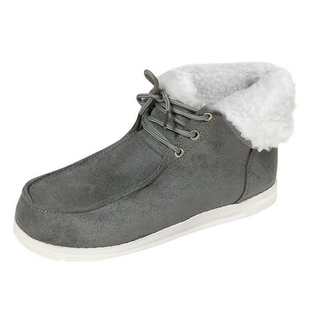 

Casual Shoes for Women Women Lace Up Front Thermal Lined Slip On Snow Boots Casual Shoes Cotton Winter Boots Women Casual Shoes Flock Grey 38