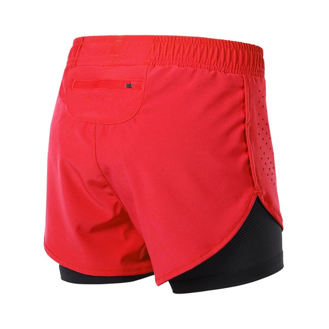 MUJERES MUJERES 2-EN-1 QUE Corren Pantalones Cortos de Secado Rápido Ejercio de Abrenamiento Acto Activo Pantalones Pantalones Cortos de Trote Con Revestimiento MÁS MÁS