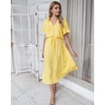 thumbnail image 4 of AURA Women Summer Maxi Dress V Neck A Line Polka Dot Lace Casual Vacation Dress, 4 of 6
