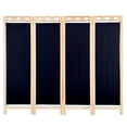 thumbnail image 1 of Biombo Mampara Madera de Pino Natural 4 Paneles Negro, 1 of 2
