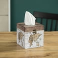 thumbnail image 7 of Facial Tissue Box Holder for Your Bathroom, Office, or Vanity with Decorative World Map Design, 7 of 7