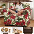 thumbnail image 5 of Chririnla 2 Piece Armchair Slipcover for Living Room, Poinsettia Pattern Chair Cushion Cover Stretch Sofa Cover for Pet, 5 of 8