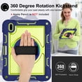 thumbnail image 6 of Feishell Case for iPad 10th Gen 10.9" 2022,360 Degree Rotation Kickstand Hand Strap Shockproof Armor Heavy Duty Rugged Three Layers Multi-Functional Cover with Adjustable Shoulder Strap,Navy+Green, 6 of 9