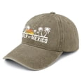 thumbnail image 5 of Summer Hats for Women Unisex Gulf Of Mexico Palm Tree Print Denim Baseball Cap Khaki One Size, 5 of 7