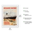 thumbnail image 2 of India Orient Australia South Africa - Messageries Maritimes MM - Vintage Ocean Liner Travel Poster by Albert Brenet c.1950s - Master Art Print (Unframed) 9in x 12in, 2 of 4