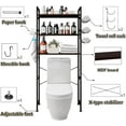 thumbnail image 5 of Over The Toilet Storage Rack 3 Tier Bathroom Organizer Shelf Over Toilet Freestanding Space Saver Toilet Stands with 10 Hooks Multifunctional (BlackOak), 5 of 6
