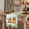 thumbnail image 2 of Table Runners 120 Inches Long Dress Scarves, St. Patrick's Day Farmhouse Coffee/Dining/Kitchen Table Runner for Living Room, Green Gnomes Lucky Shamrocks Grey Farm Wooden 13x120 Inch, 2 of 9
