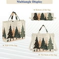 thumbnail image 6 of FORMRS Womens Corduroy Tote Bag Crossbody Shoulder Handbag with Pocket, Beige Christmas Trees, 6 of 7