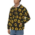 thumbnail image 3 of Wukai Sunflowers Print Men's Zip-Up Hoodie,Fleece Full-Zip Hoodie for Men, Hooded Sweatshirt-Large, 3 of 5