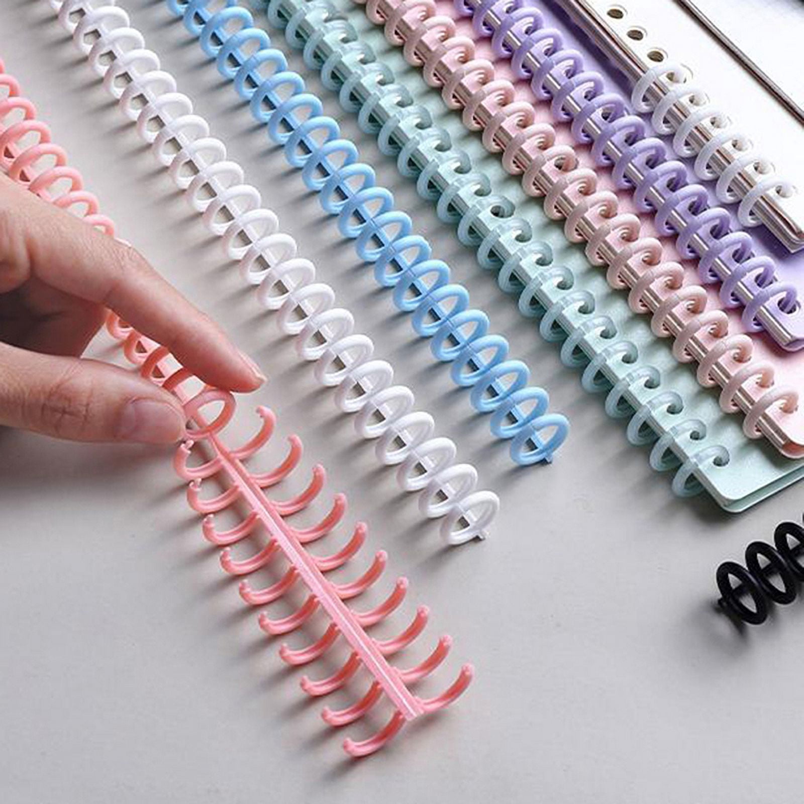 Plastic Binding Spines 7-Pack Multicolored Book Binding Rings - 4-Hole ...