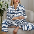thumbnail image 6 of Fotbe Palm Tree Pattern Long Sleeve Pajama Set for Women,Sleepwear Set,2-piece Loungewear Set,Soft PJs Comfy Nightwear with Pockets -Small, 6 of 7