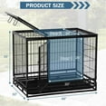 thumbnail image 7 of 48 Inch Heavy Duty Dog Crate Cage Kennel with Wheels, Extra Large Metal Dog Crate with Sturdy Locks Design, Double Door and Removable Tray Design for Large Dogs, Black, 7 of 7