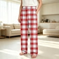 thumbnail image 6 of Edvintorg Kids Clothes Girls Elastic Waist Straight Leg Plaid Pants Loose Casual Home Pants Trousers with Pockets Loungewear 4-16Y, 6 of 7