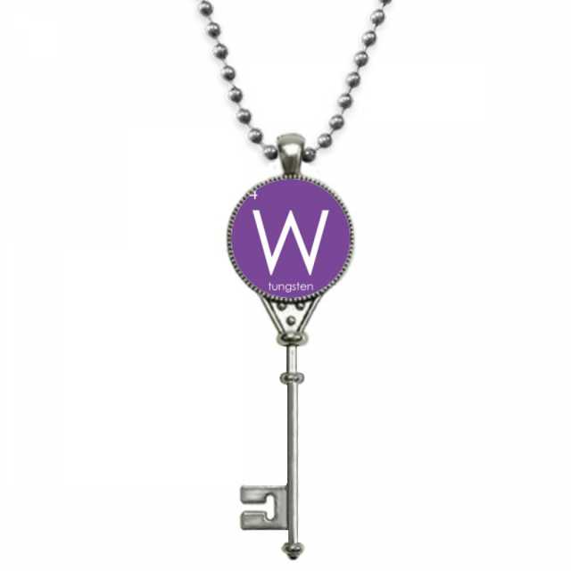 Chestry Elements Period Table Transition Metals Tungsten Pendant Vintage Necklace Silver Key Jewelry