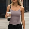 thumbnail image 5 of Adjustable Camisole Womens Sleeveless Square Neck Spaghetti Strap Tank Tops Basic Shirt Coffee M, 5 of 5