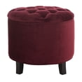 thumbnail image 4 of SAFAVIEH Amelia Contemporary Glam Tufted Storage Ottoman, Red Velvet, 4 of 10