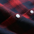 thumbnail image 4 of Men Long Sleeved Brushed Plaid Shirt Plus Size Slim Fashion Polyester Shirt, 4 of 6
